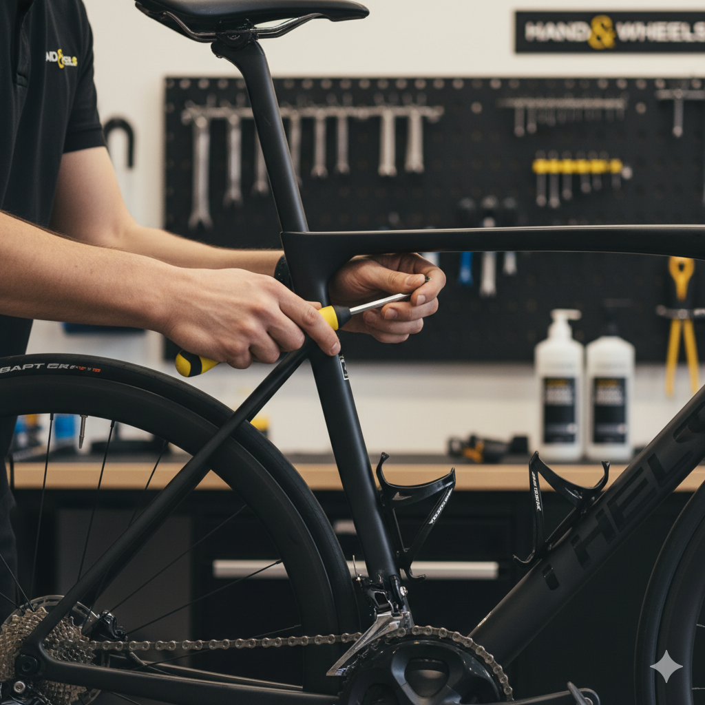 Мастер оценивает состояние велосипеда